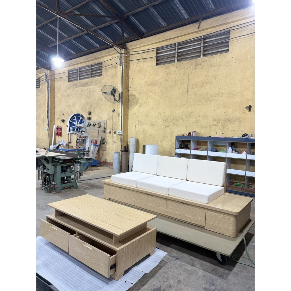 Bộ sofa gỗ phong cách Nhật Bản tối giản cực tinh tế TPHCM